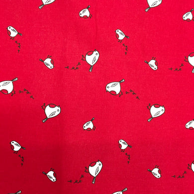 Red Robins Xmas Scandi Cotton Print🎄
