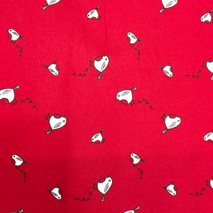 Red Robins Xmas Scandi Cotton Print🎄