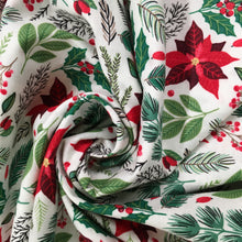 Load image into Gallery viewer, White/Red Xmas Poinsettia Print🎄