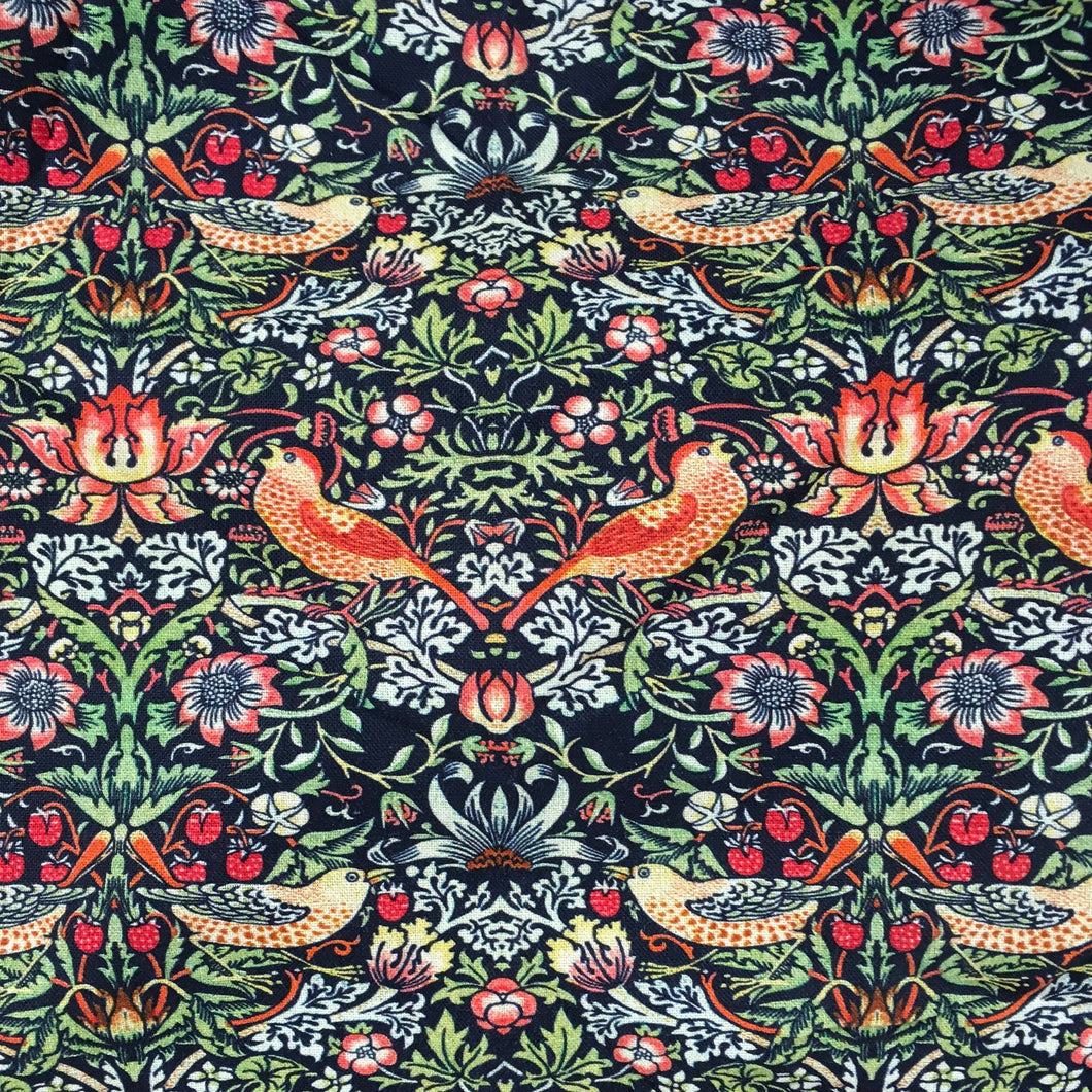 Strawberry Thief Navy Cotton Print