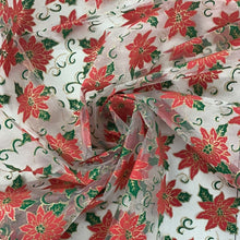 Load image into Gallery viewer, Poinsettia Christmas Organza Foil