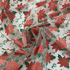 Poinsettia Christmas Organza Foil