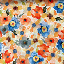 Load image into Gallery viewer, Large Orange Flower Cotton Lawn Print 🧵