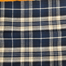 Load image into Gallery viewer, Navy 100% Yarn Dyed Brushed Cotton Check