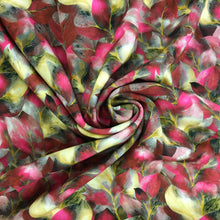 Load image into Gallery viewer, Feathery Leaves Pink Print Viscose Satin 🎋