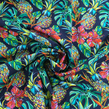 Load image into Gallery viewer, Cotton Poplin Navy Tropical