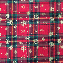 Load image into Gallery viewer, Multi Xmas Check Glitter Cotton Print🎄