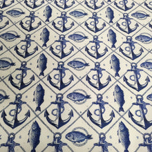 Load image into Gallery viewer, Cotton Poplin Blue Anchor