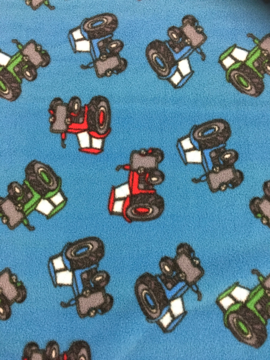 Anti-pil Fleece Turquoise Tractors