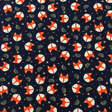 Load image into Gallery viewer, Cotton Poplin Fox Print Navy