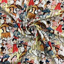 Load image into Gallery viewer, Hepburn Hats Print Viscose Satin