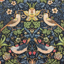 Load image into Gallery viewer, Strawberry Thief Navy Cotton