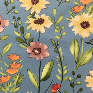 Digital Floral Printed Cotton Lawn Blue