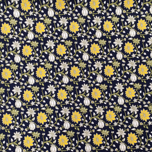 Navy Floral Cotton Poplin Print