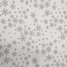 Load image into Gallery viewer, White Snowflake Metallic Foil Cotton Print🎄