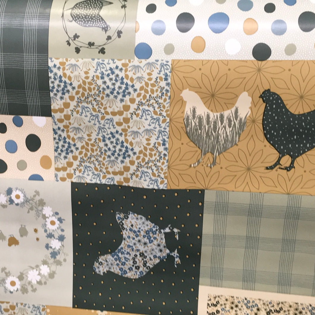 Patchwork Hens Printed PVC