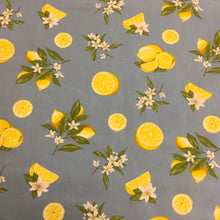 Load image into Gallery viewer, Cotton Poplin Denim Lemons