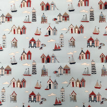 Load image into Gallery viewer, Beach huts Polycotton Print