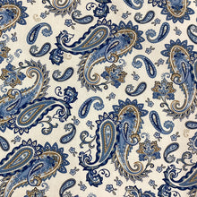 Load image into Gallery viewer, Blue/Ivory Paisley Poplin Print