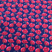 Load image into Gallery viewer, Navy Poppy Poplin Print
