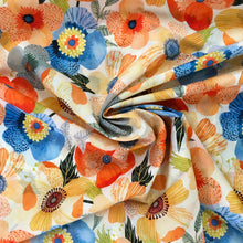 Load image into Gallery viewer, Large Orange Flower Cotton Lawn Print 🧵