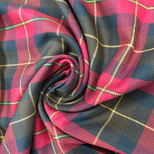 Load image into Gallery viewer, Dark Red Tartan (Poly x Visc)