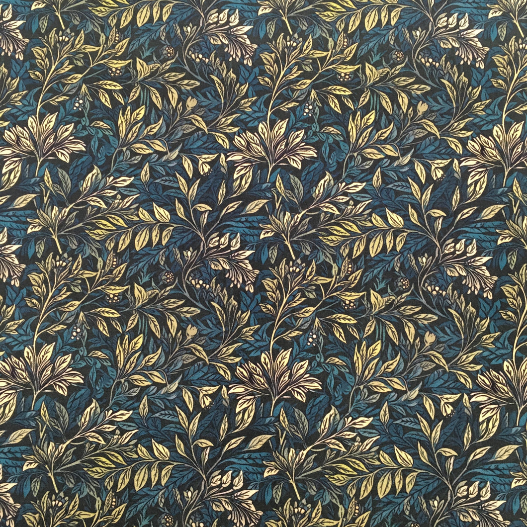 Forrest Green Leaves Print Cotton Poplin