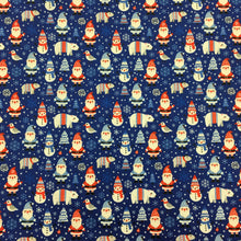 Load image into Gallery viewer, Blue Frosty Xmas Polycotton Print🎄