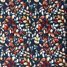 Load image into Gallery viewer, Teal Leaves Print Viscose Poplin