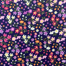 Load image into Gallery viewer, Pink/Navy Floral Cotton Poplin