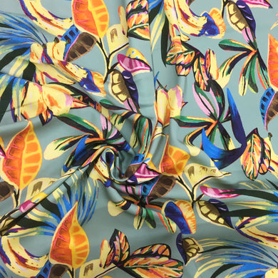 Tropical Print Viscose Satin