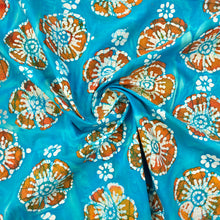 Load image into Gallery viewer, Tropical Blue Orange Batik
