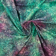 Load image into Gallery viewer, Purple/Green petals batik