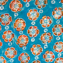Load image into Gallery viewer, Tropical Blue Orange Batik