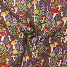 Load image into Gallery viewer, Mauve Mushrooms Polycotton Print