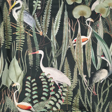 Load image into Gallery viewer, Crane Birds Charcoal Cushion Cover 18”