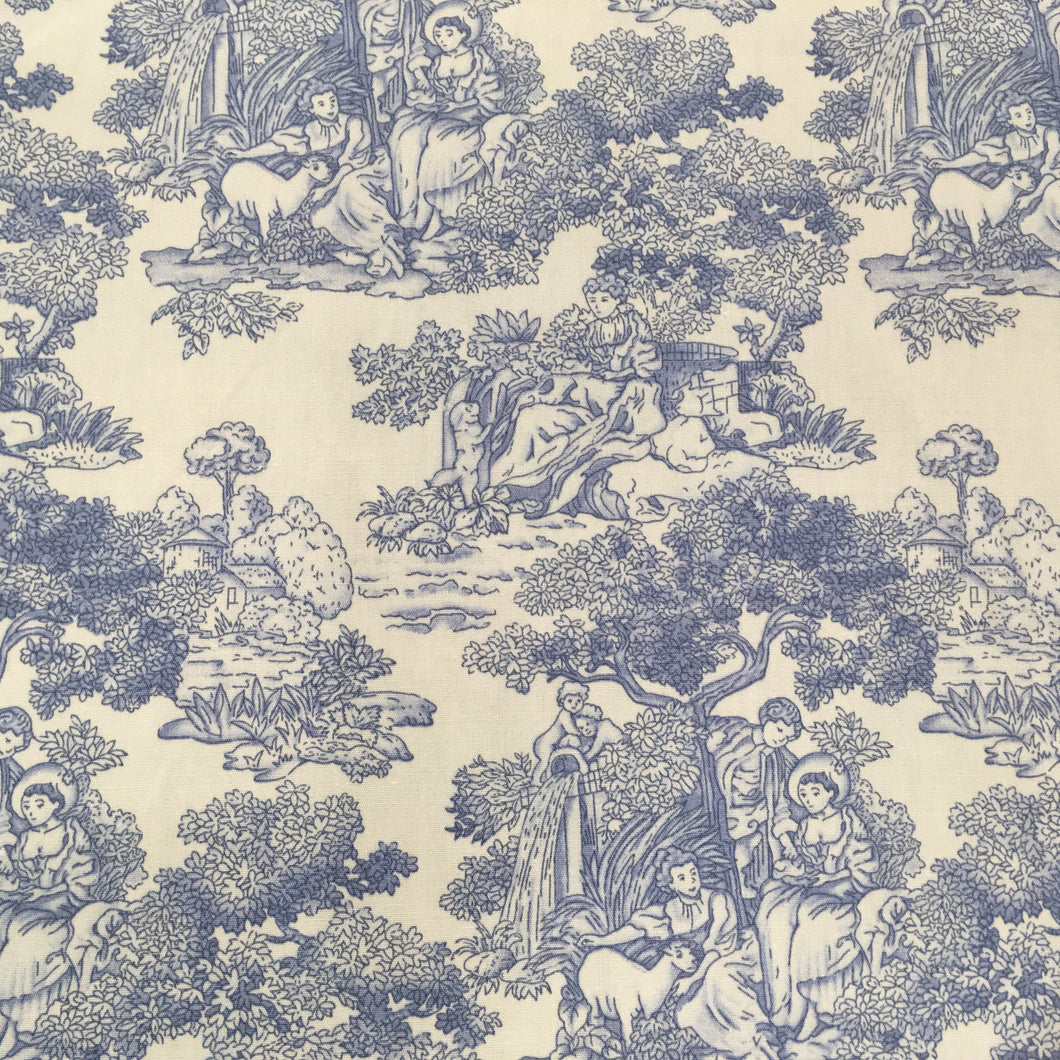 Blue Toile Cotton Poplin Print