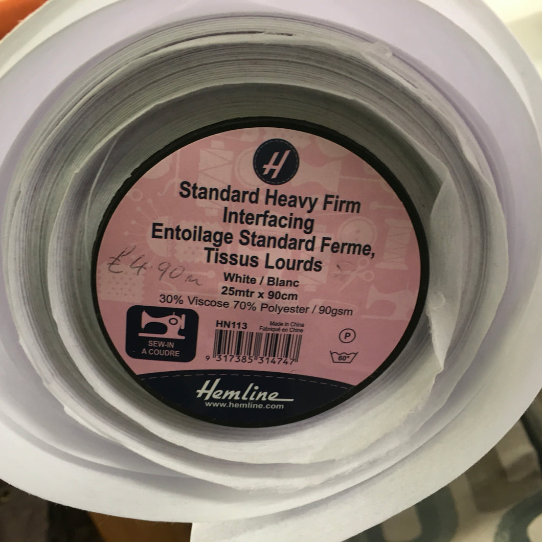 White Sew-in Interfacing Heavy Firm HN113