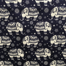 Load image into Gallery viewer, Ivory on Navy Elephants Poplin Print