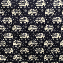 Load image into Gallery viewer, Ivory on Navy Elephants Poplin Print