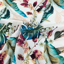 Load image into Gallery viewer, Cream Leaves Viscose Lawn Print