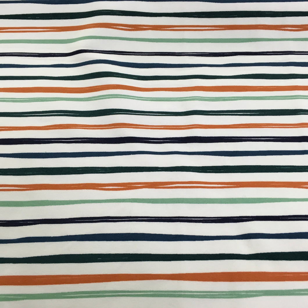French Terry Stripe Colour Ecru