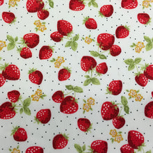 Load image into Gallery viewer, Ivory Strawberry Cotton Poplin Print