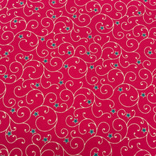 Load image into Gallery viewer, Red/gold Swirl Xmas Foil Print🎄