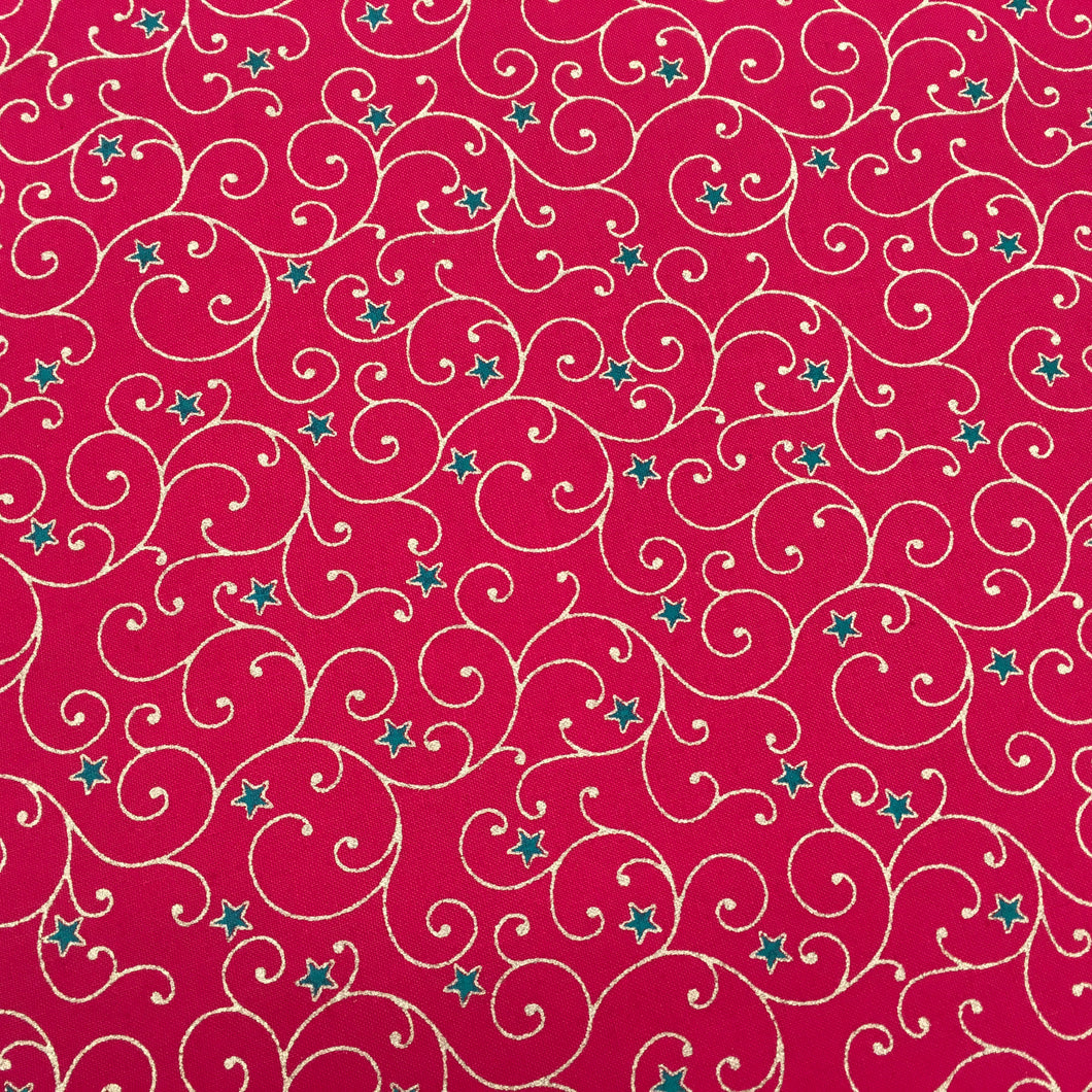 Red/gold Swirl Xmas Foil Print🎄