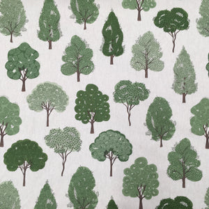 Green Trees Linen Look Print