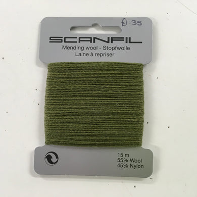 Olive Green Mending Wool