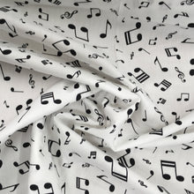 Load image into Gallery viewer, White Notes Cotton Poplin