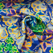 Load image into Gallery viewer, Blue Challis Digital Viscose Print -02