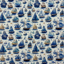 Load image into Gallery viewer, Cotton Poplin Ships at Sea